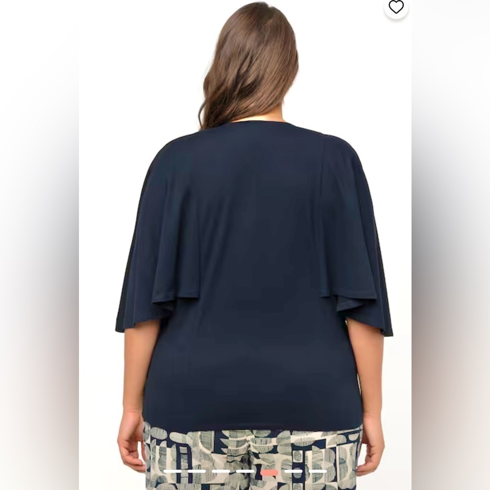 PURE BY ULLA POPKEN Organic Cotton Lightweight Boxy Batwing Sleeve Top 20/22 NWT - Picture 7 of 12